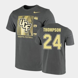Men's UCF Knights Facility Performance Anthracite Bentavious Thompson #24 T-Shirt 755375-792