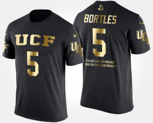 Men's UCF Knights Gold Limited Black Blake Bortles #5 Short Sleeve With Message T-Shirt 574290-195