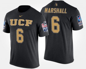 Men's UCF Knights Bowl Game Black Brandon Marshall #6 American Athletic Conference Peach Bowl T-Shirt 950144-696