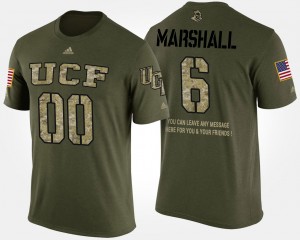 Men's UCF Knights Military Camo Brandon Marshall #6 Short Sleeve With Message T-Shirt 712217-115