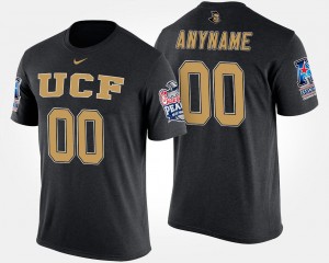 Men's UCF Knights Bowl Game Black Custom #00 American Athletic Conference Peach Bowl Name and Number T-shirt T-Shirt 884041-479