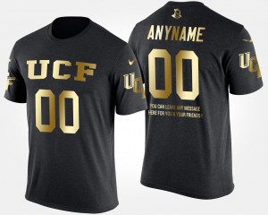 Men's UCF Knights Gold Limited Black Custom #00 Short Sleeve With Message T-Shirt 596602-105