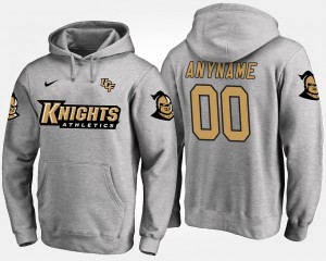 Men's UCF Knights Name and Number Gray Custom #00 Hoodie 484684-623