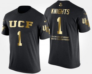 Men's UCF Knights Gold Limited Black #1 No.1 Short Sleeve With Message T-Shirt 611242-120