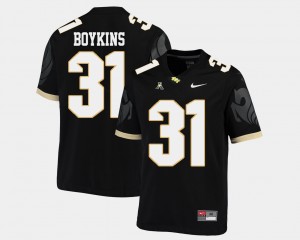 Men's UCF Knights College Football Black Jeremy Boykins #31 American Athletic Conference Jersey 817649-728