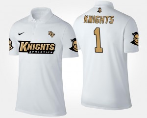 Men's UCF Knights Name and Number White #1 No.1 Short Sleeve Polo 548422-790