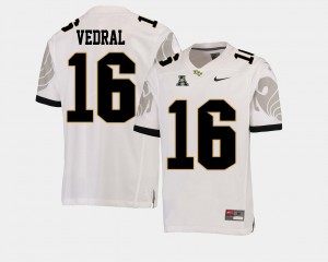 Men's UCF Knights College Football White Noah Vedral #16 American Athletic Conference Jersey 276285-106