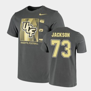 Men's UCF Knights Facility Performance Anthracite Samuel Jackson #73 T-Shirt 161198-113