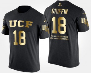 Men's UCF Knights Gold Limited Black Shaquem Griffin #18 Short Sleeve With Message T-Shirt 422265-208
