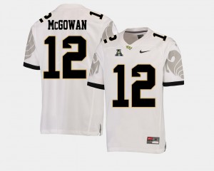 Men's UCF Knights College Football White Taj McGowan #12 American Athletic Conference Jersey 639552-438