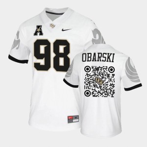 Men's UCF Knights College Football White Daniel Obarski #98 QR Codes 2022 Spring Game Jersey 366126-503