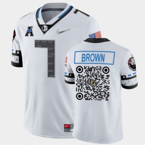 Men's UCF Knights College Football White Davonte Brown #7 QR Codes Space Game Jersey 183345-196