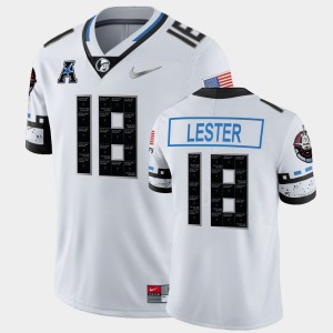 Men's UCF Knights Space Game White Dyllon Lester #18 College Football Jersey 590367-235