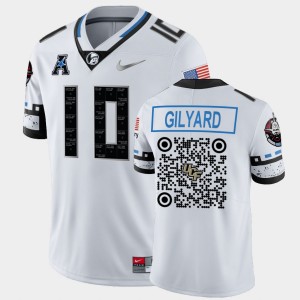 Men's UCF Knights College Football White Eriq Gilyard #10 QR Codes Space Game Jersey 274481-987