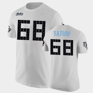 Men's UCF Knights College Football White Marcus Tatum #68 Space Game T-Shirt 905512-557