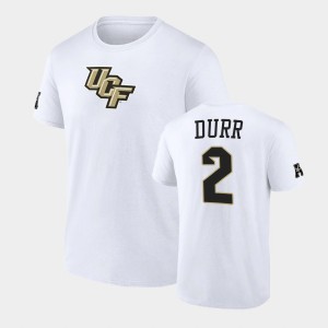 Men's UCF Knights College Basketball White Michael Durr #2 T-Shirt 384381-253