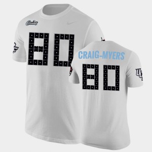 Men's UCF Knights College Football White Nate Craig-Myers #80 Space Game T-Shirt 518681-780