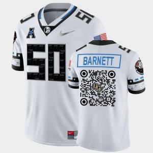 Men's UCF Knights College Football White Patrick Barnett #50 QR Codes Space Game Jersey 695675-419