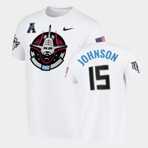 Men's UCF Knights College Football White Jordan Johnson #15 Space Game Mission T-Shirt 721040-658