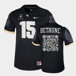 Men's UCF Knights College Football Black Tatum Bethune #15 QR Codes Spring Game Jersey 211514-591