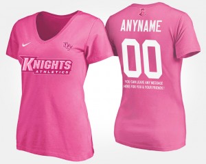 Women's UCF Knights Name and Number Pink Custom #00 With Message T-Shirt 617830-117
